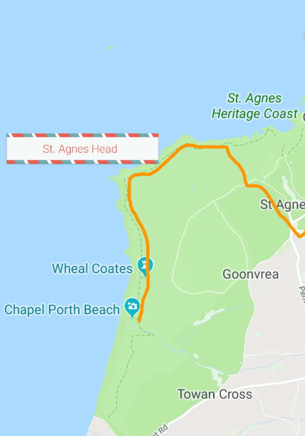 Route an der Küste St. Agnes