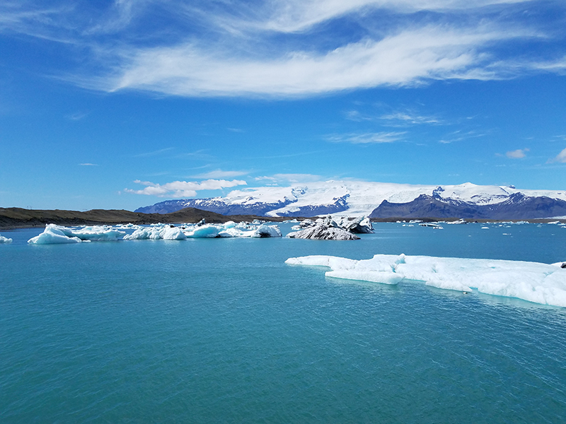 Blick auf die Gletscherlagune Jökulsarlon