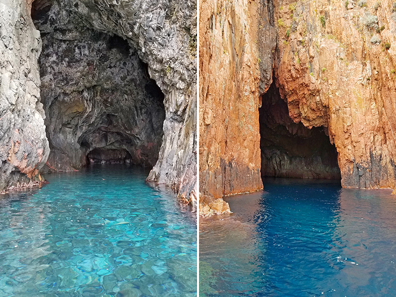 Blick in zwei Höhlen